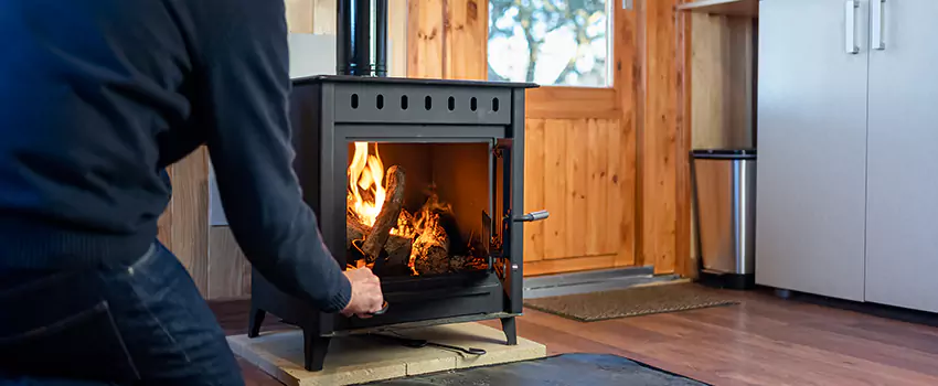 Open Hearth Wood Fireplace Installation in Desert Place at Morrison Ranch, AZ